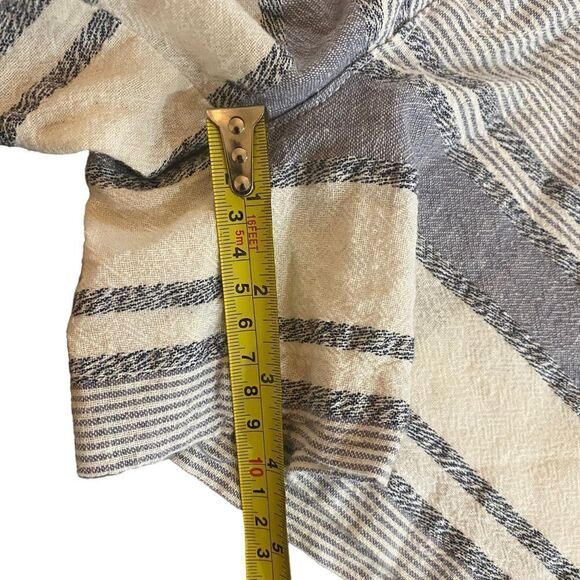 Artisan NY shorts blue white striped size 4 linen blend pockets - Picture 6 of 6